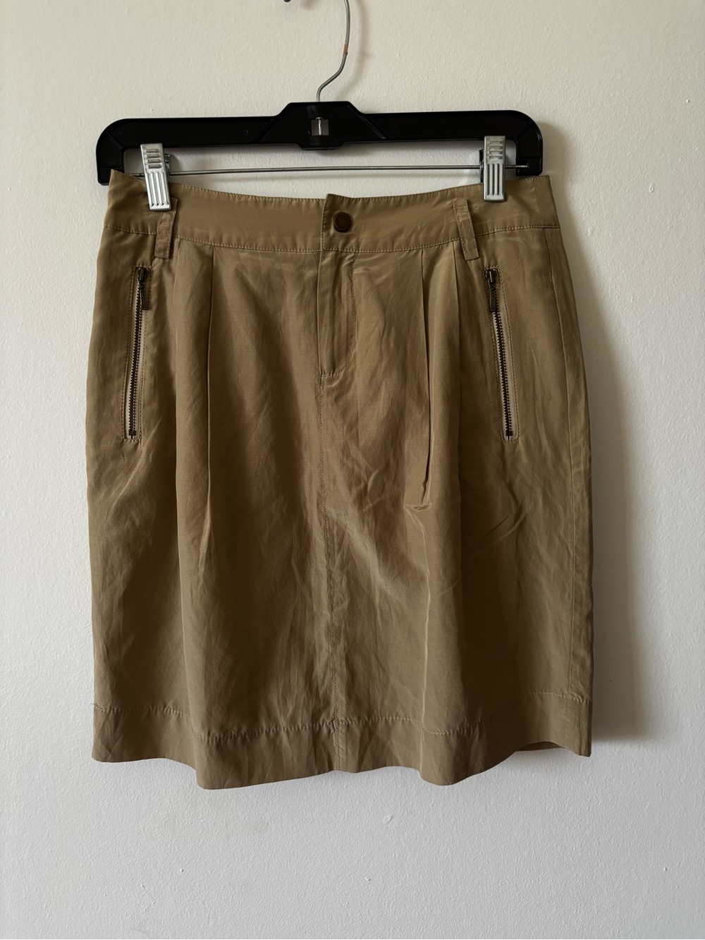 aerie Khaki Mini Skirt with Front Zippers